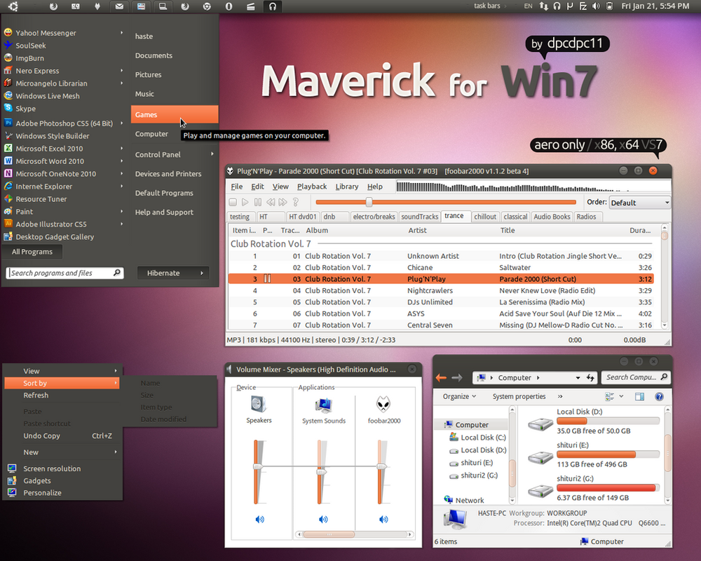 download tema maverick untuk windows 7