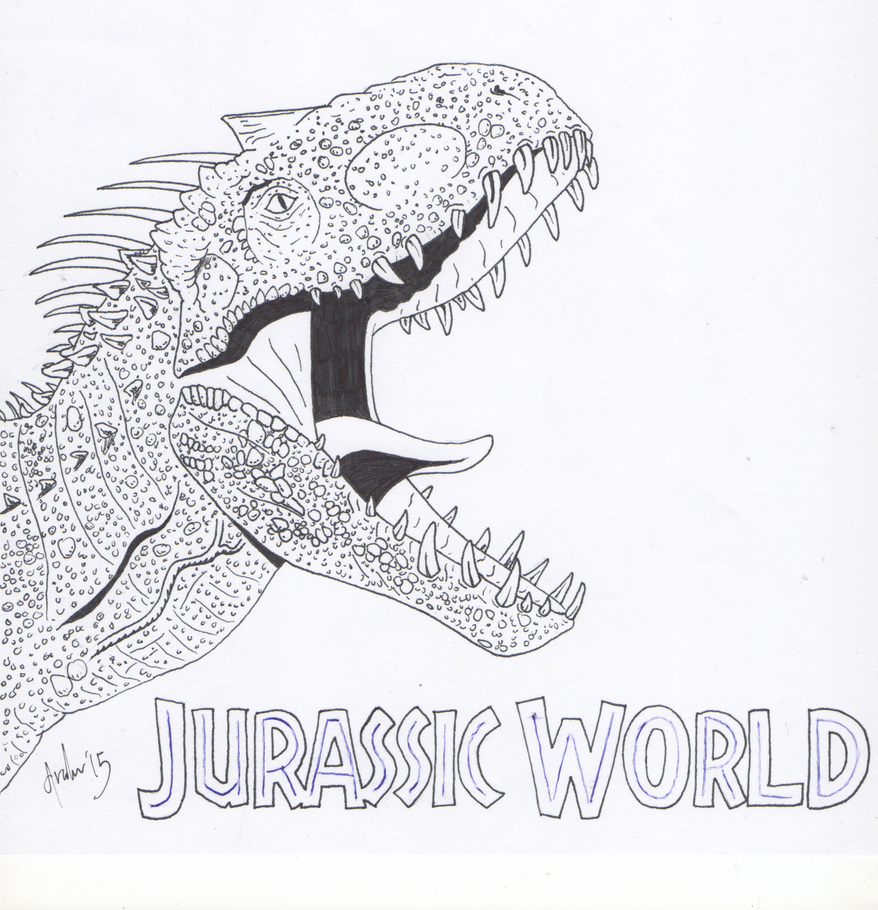 Coloring Pages Jurassic World Hybrid Printable - KINDERPAGES.COM
