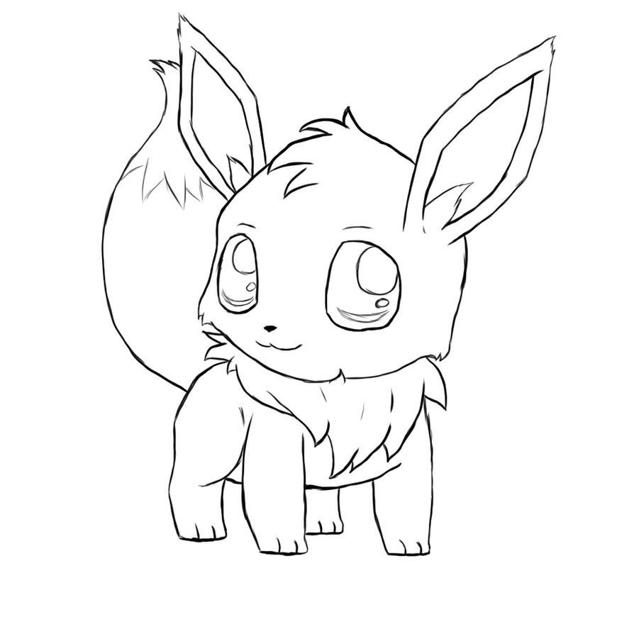 Chibi Coloring Pages Pokemon Eevee 1